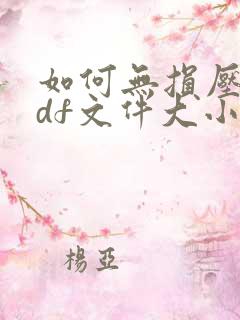 如何无损压缩pdf文件大小