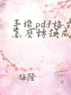 手机pdf格式怎么转换成word文档
