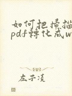 如何把扫描版的pdf转化成word文档