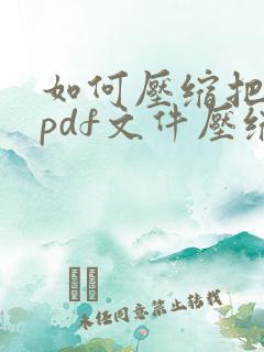 如何压缩把大的pdf文件压缩小