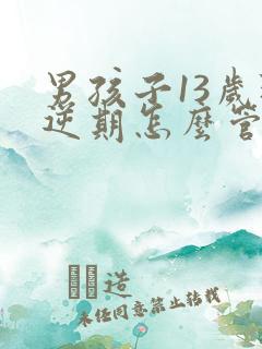 男孩子13岁叛逆期怎么管教