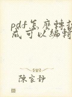 pdf怎么转换成可以编辑的word文档