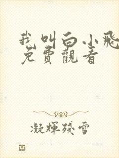 我叫白小飞漫画免费观看