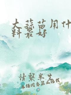 大蒜苗用什么肥料最好