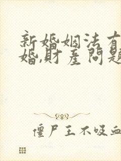 新婚姻法有关离婚,财产问题