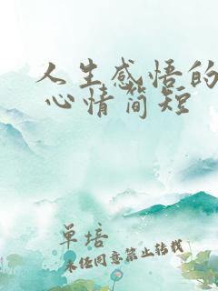 人生感悟的句子 心情简短