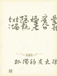 txt隐婚蜜爱:偏执老公宠上瘾