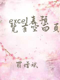 excel表预览有空白页怎么处理