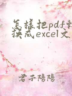 怎样把pdf转换成excel文档格式
