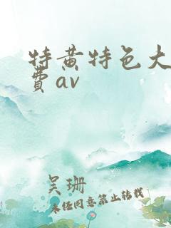 特黄特色大片免费av