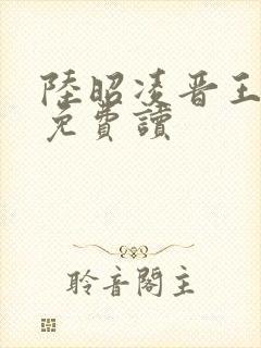 陆昭凌晋王小说免费读