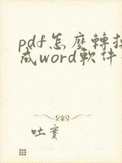 pdf怎么转换成word软件哪个好