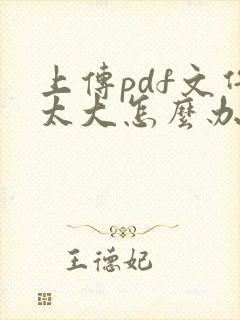 上传pdf文件太大怎么办