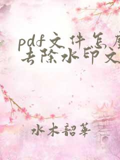 pdf文件怎么去除水印文字