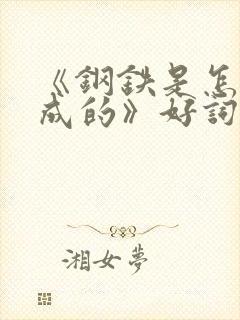 《钢铁是怎样炼成的》好词摘抄大全