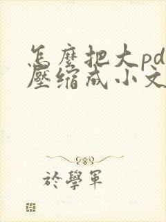 怎么把大pdf压缩成小文件