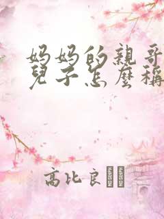 妈妈的亲哥哥的儿子怎么称呼