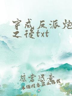 穿成反派炮灰攻之后txt