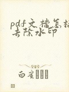 pdf文档怎样去除水印