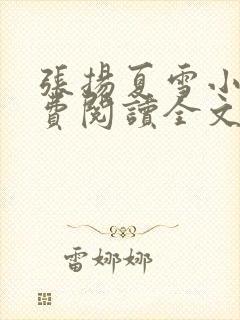 张扬夏雪小说免费阅读全文