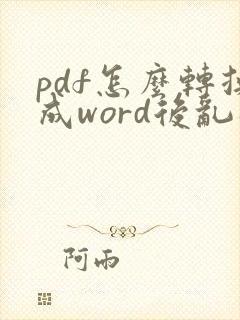 pdf怎么转换成word后乱码