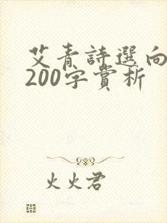 艾青诗选向太阳200字赏析