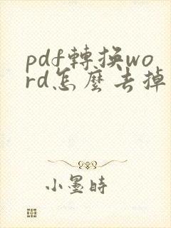 pdf转换word怎么去掉水印