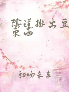 阴道排出豆腐渣东西