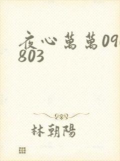 夜心万万090803