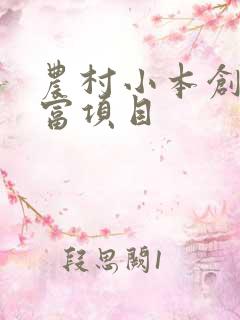 农村小本创业致富项目