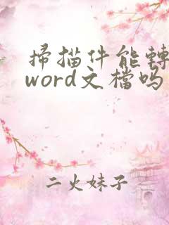 扫描件能转换成word文档吗