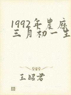1992年农历三月初一生辰八字