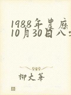 1988年农历10月30日八字