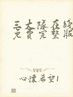 三大队在线观看免费完整版电视剧