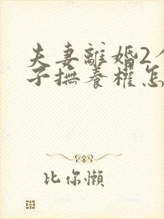 夫妻离婚2个孩子抚养权怎么判定