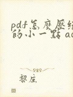 pdf怎么压缩的小一点 adobe