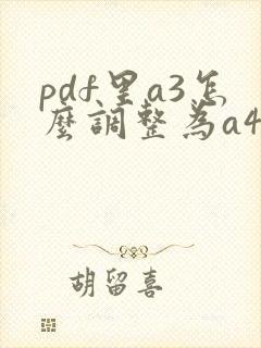 pdf里a3怎么调整为a4文档