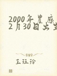 2000年农历2月30日出生命运