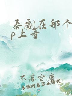 泰剧在那个app上看