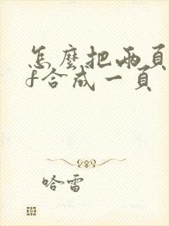怎么把两页pdf合成一页