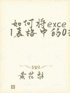 如何将excel表格中的0换为_