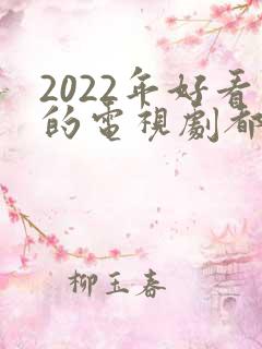 2022年好看的电视剧都有哪些