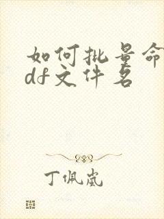 如何批量命名pdf文件名