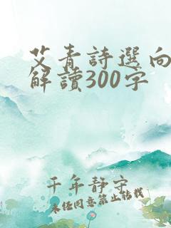 艾青诗选向太阳解读300字