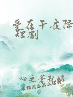 爱在午夜降临前 短剧