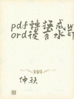pdf转换成word后有水印怎么去除