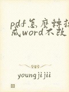 pdf怎么转换成word不改变格式