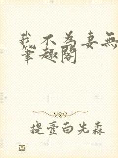 我不为妻无弹窗笔趣阁