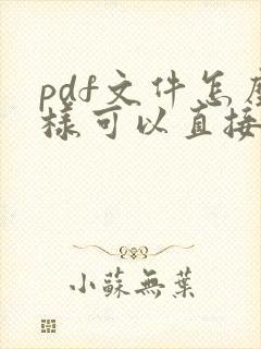 pdf文件怎么样可以直接编辑文字