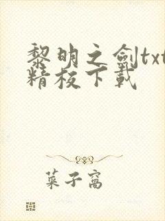 黎明之剑txt精校下载